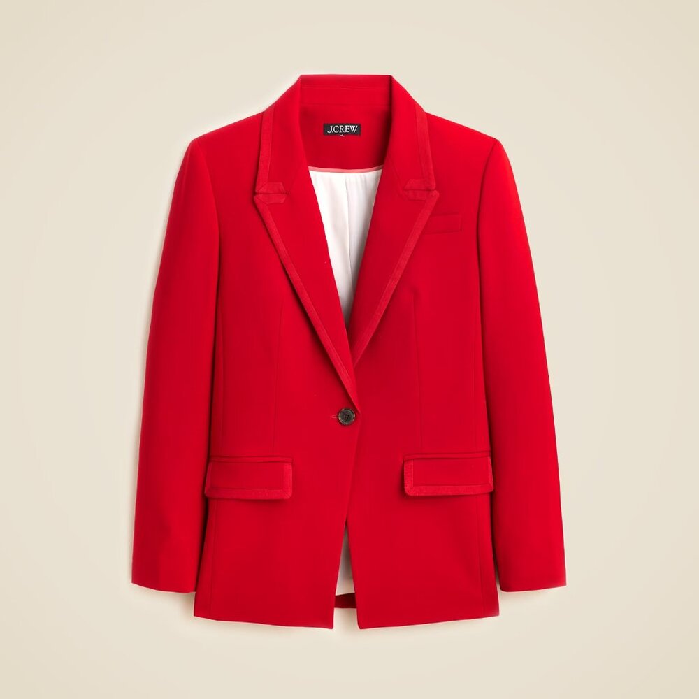 NWT J.Crew Vivienne Blazer in Red Italian Stretch Merino Wool Blend Jacket 2